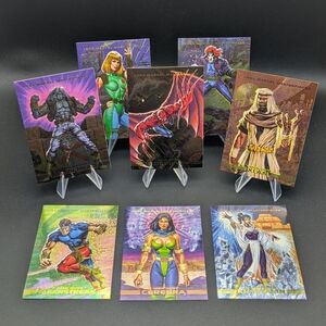 1993 MARVEL MASTERPIECES Skybox X-MEN 2099 DYNA-ETCH Insert Complete Set 1-8 Lot